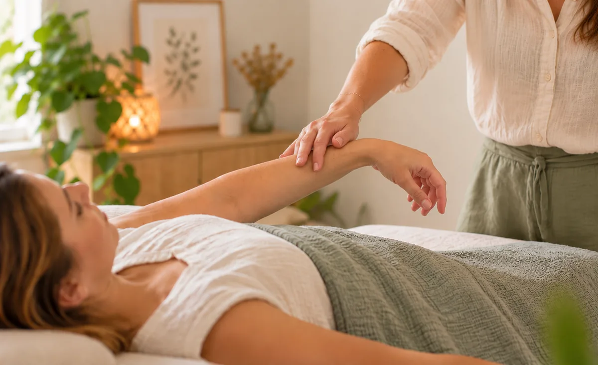 Séance de kinésiologie avec test musculaire à Auriol